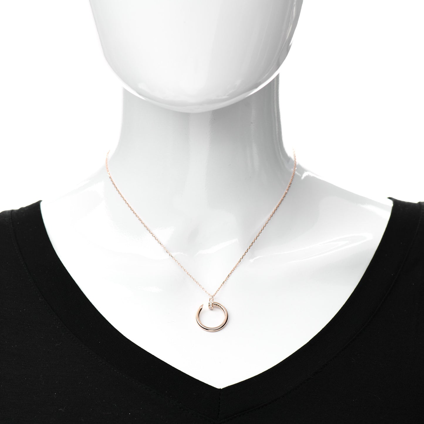 18K Pink Gold Diamond Juste Un Clou Pendant Necklace