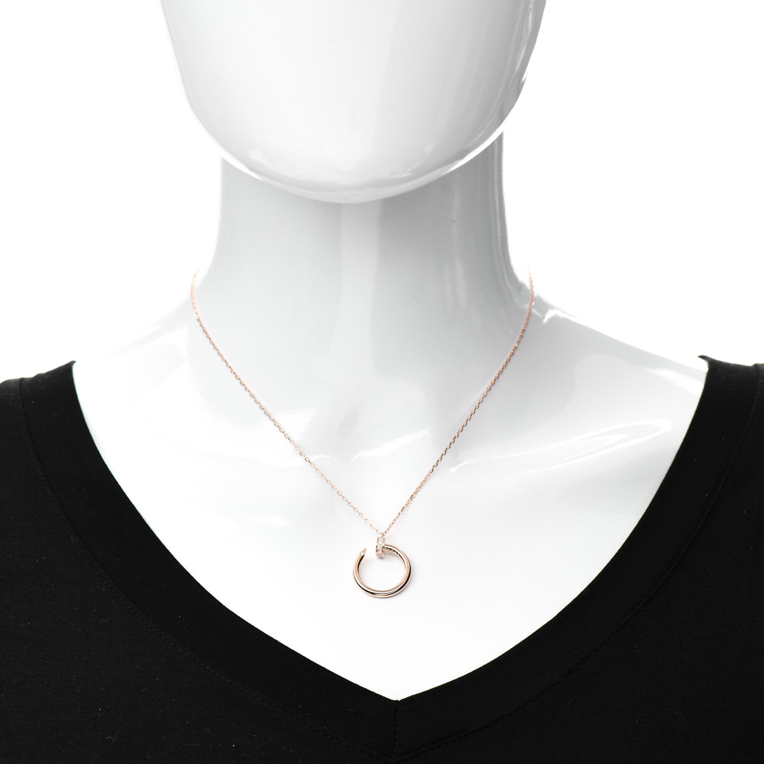 Cartier 18K Pink Gold Diamond Juste Un Clou Pendant Necklace 2 of 5