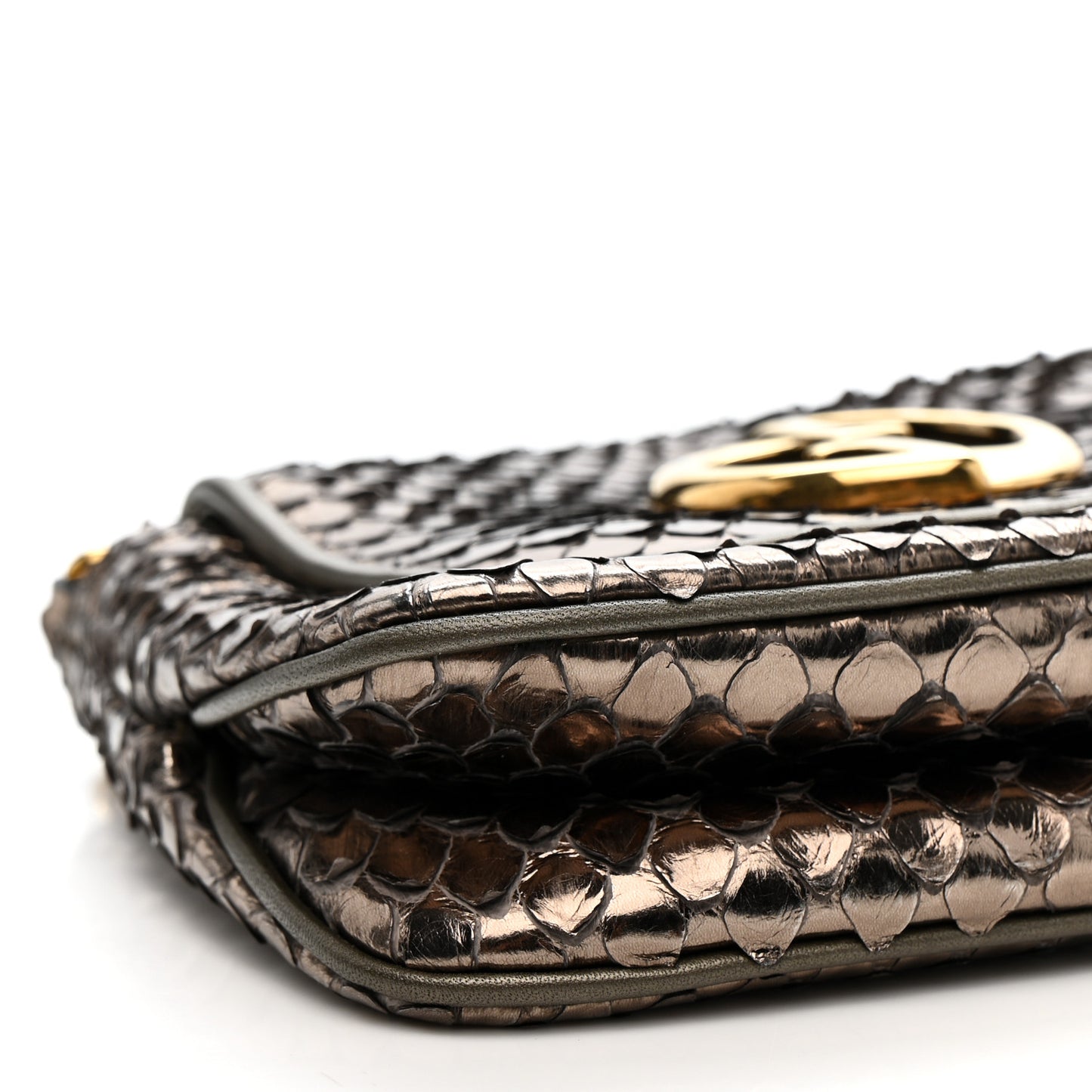 Snakeskin Small 1973 Chain Shoulder Bag Gunmetal