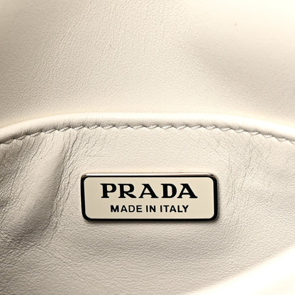 Prada Spazzolato Cleo Flap Adjustable Strap Shoulder Bag White 6 of 9