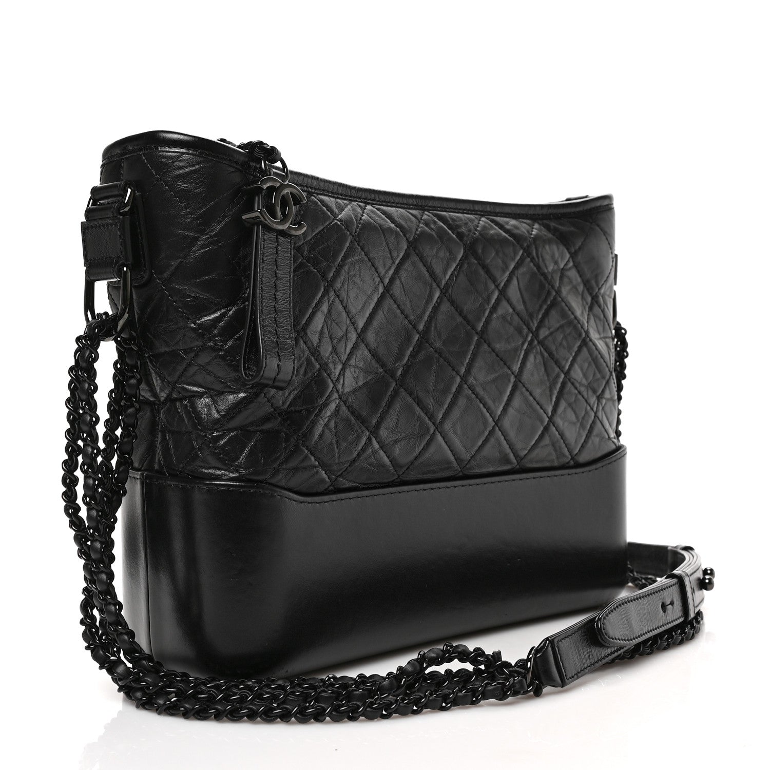 Chanel Aged Calfskin Quilted Medium Gabrielle Hobo So Black 3 of 9
