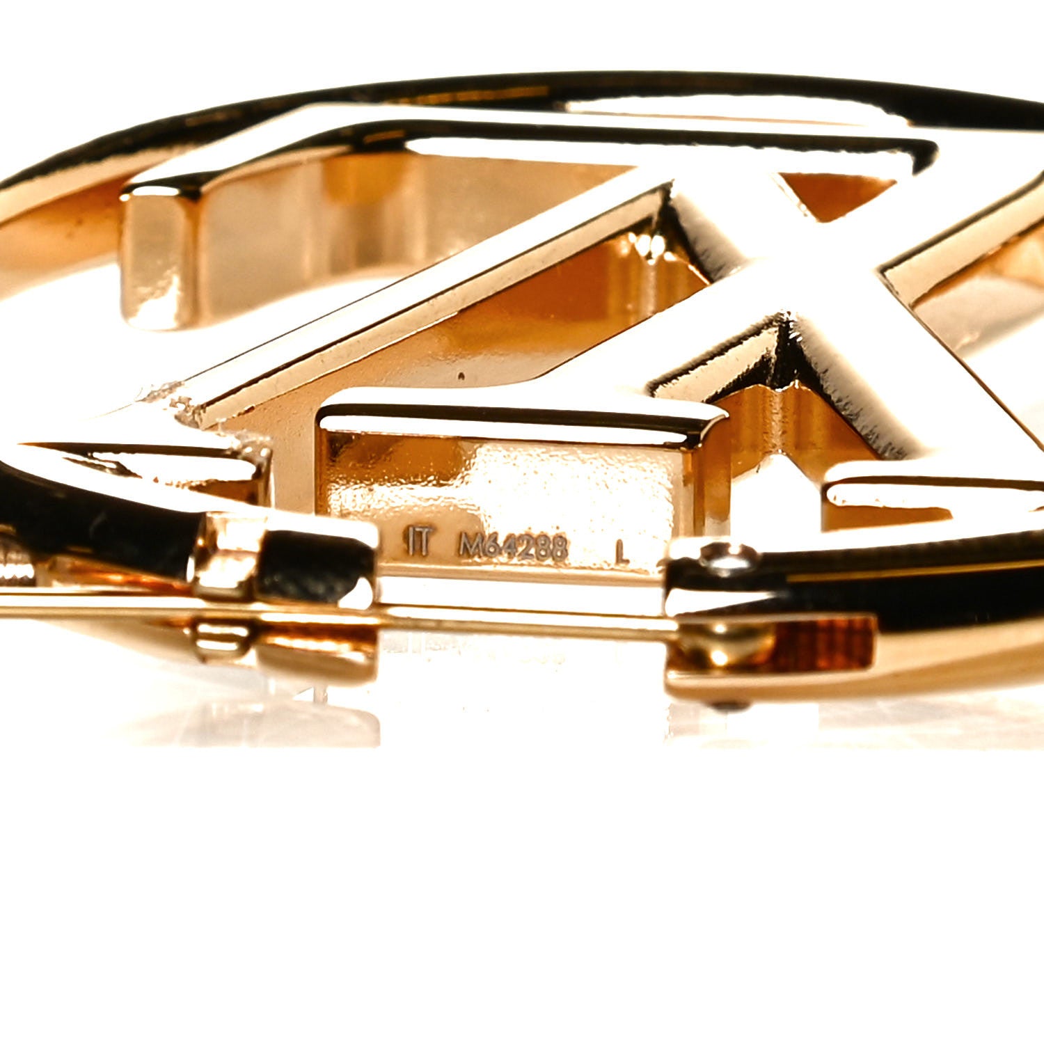 Louis Vuitton Metal Louise Hoop Earrings Gold 4 of 4