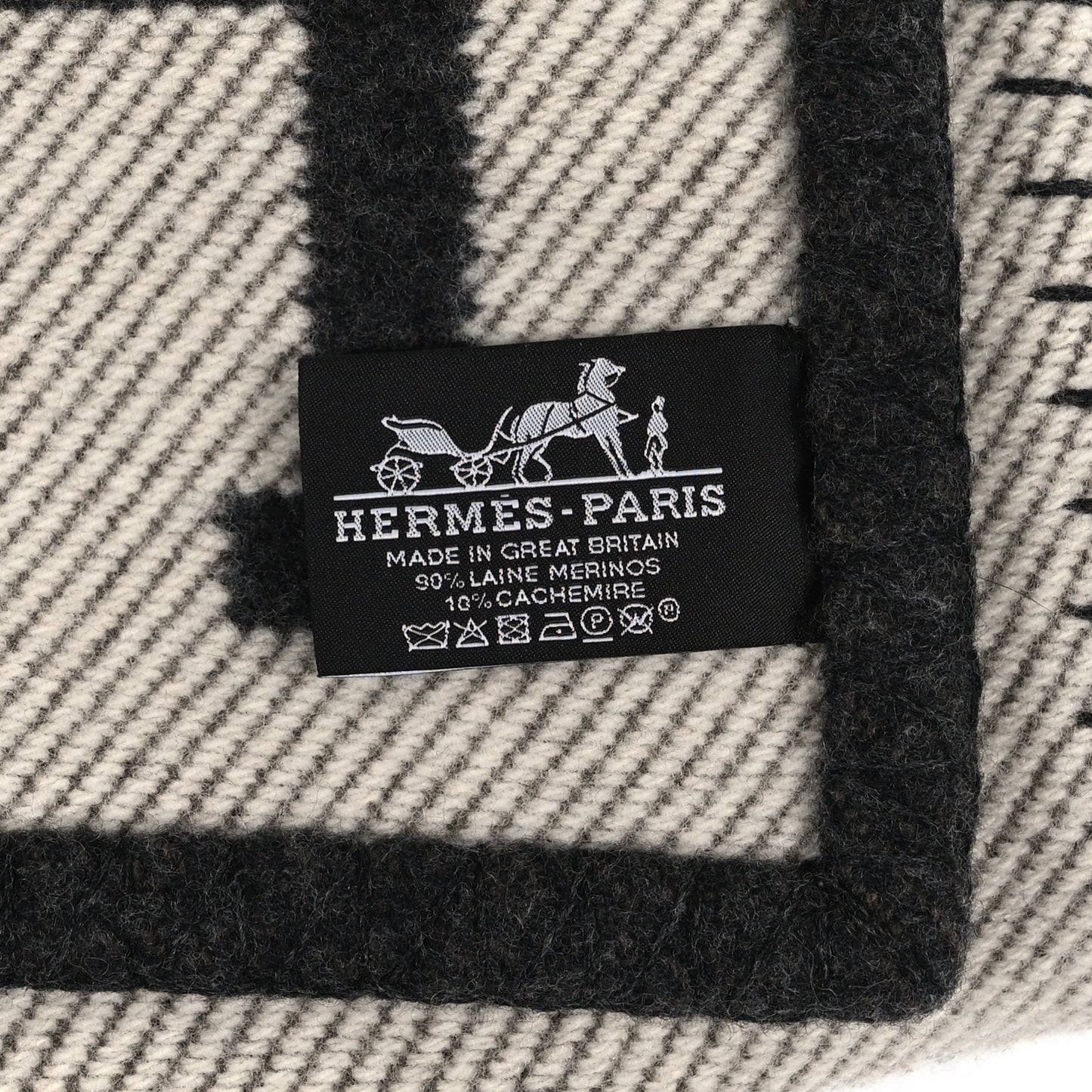 Wool Cashmere Avalon Blanket Ecru Gris Fonce