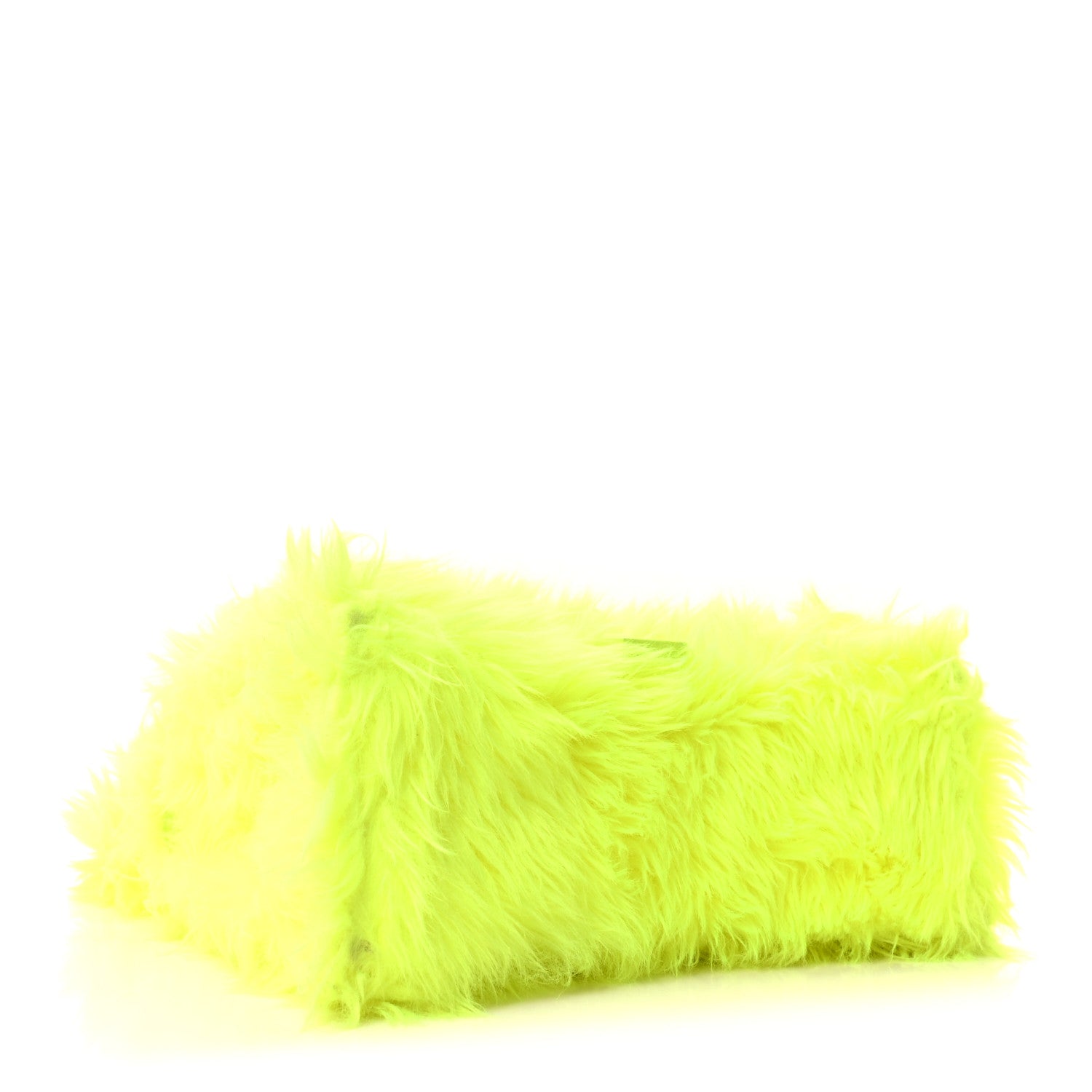 Balenciaga Faux Fur Medium Fluffy Hourglass Top Handle Bag Fluo Yellow 4 of 10