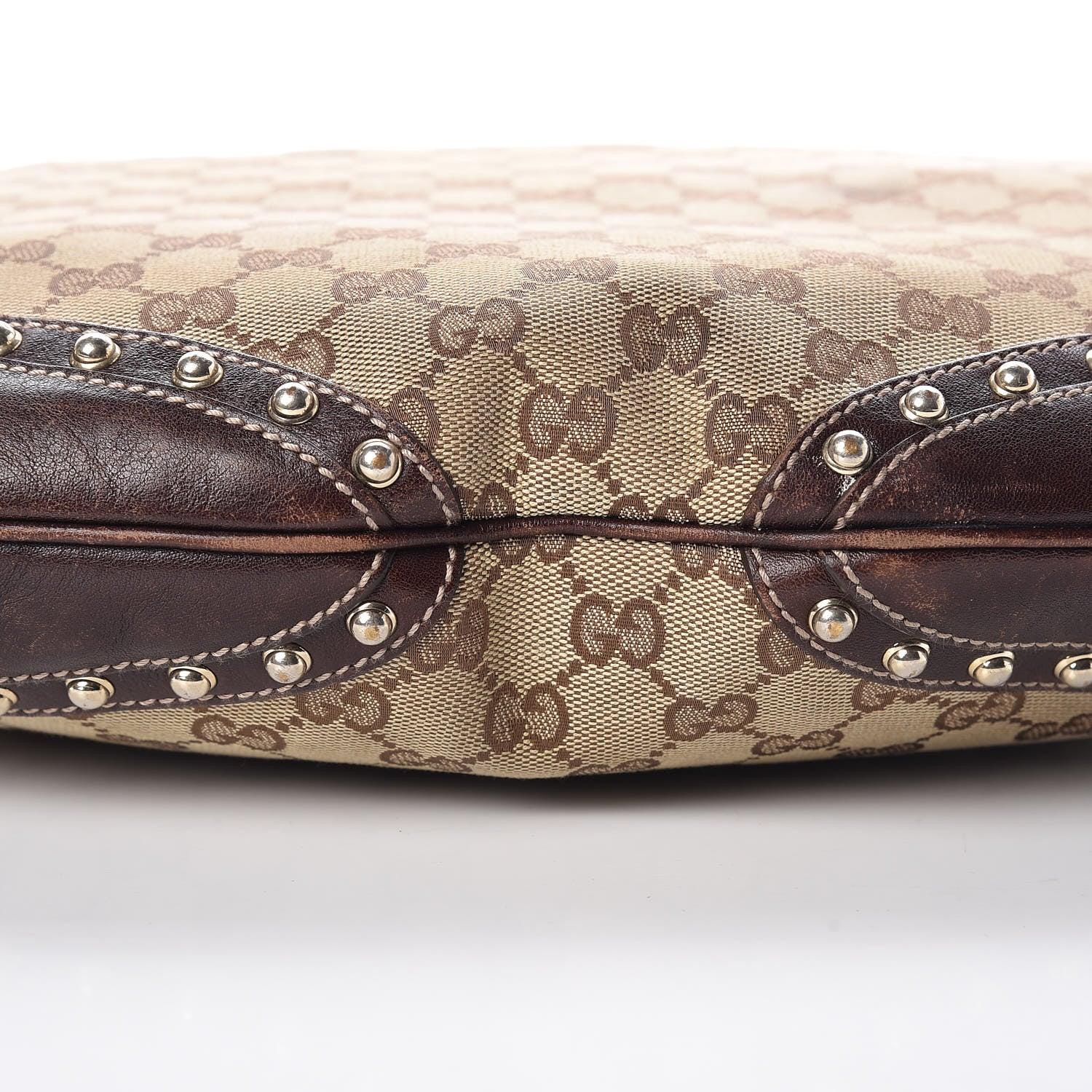 Gucci Monogram Pelham Studded Shoulder Bag Brown 9 of 19