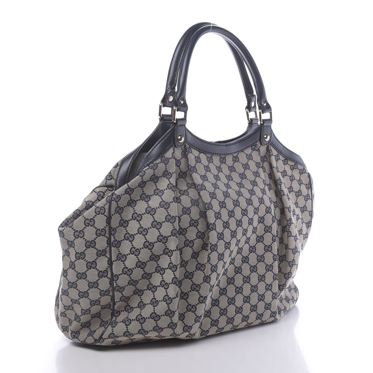 Gucci Monogram Calfskin Large Sukey Tote Beige Blue 3 of 11