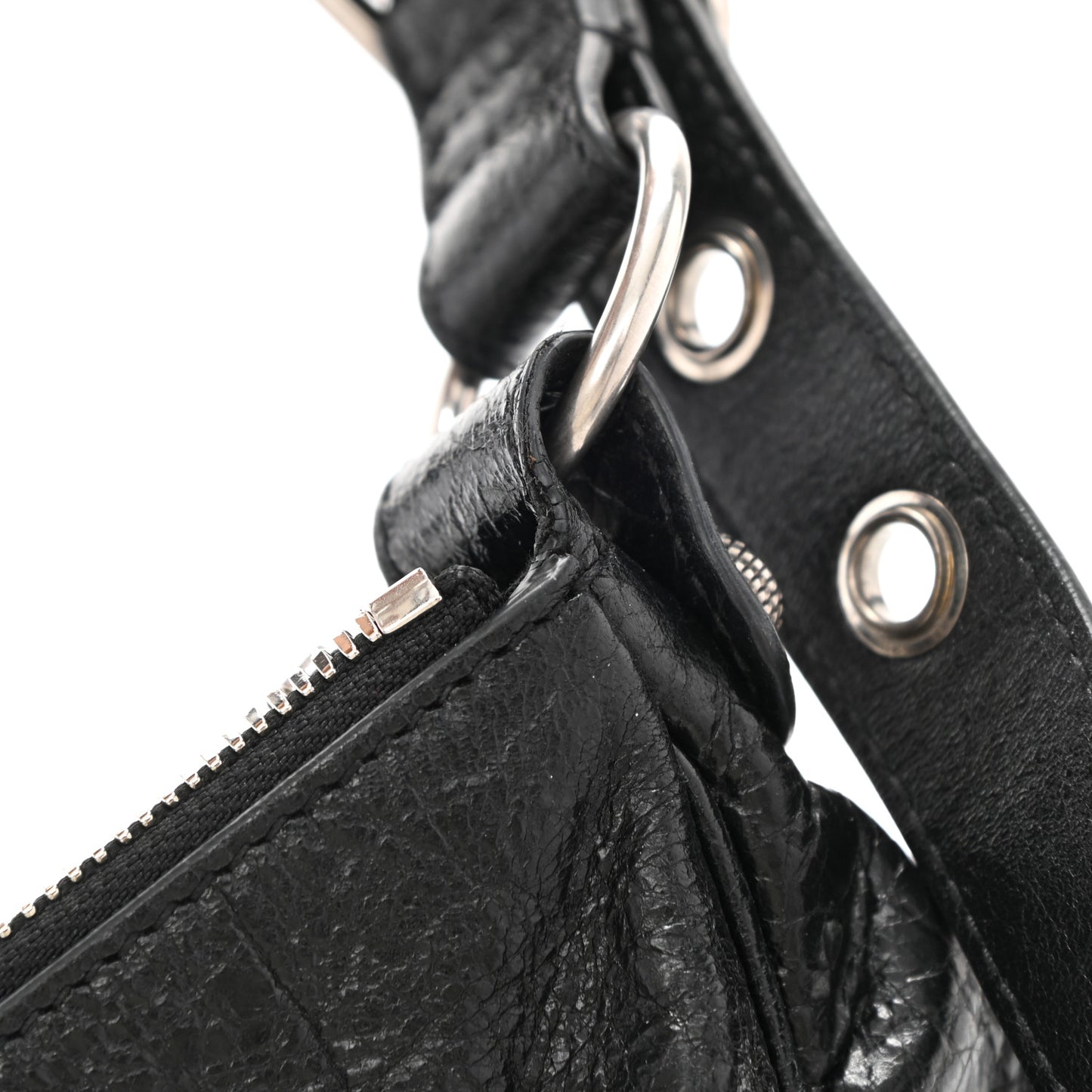 Agneau Arena Small Le Cagole Shoulder Bag Black
