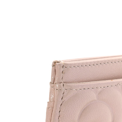 Chanel Goatskin Camellia Embossed Card Holder Light Pink 9 of 10