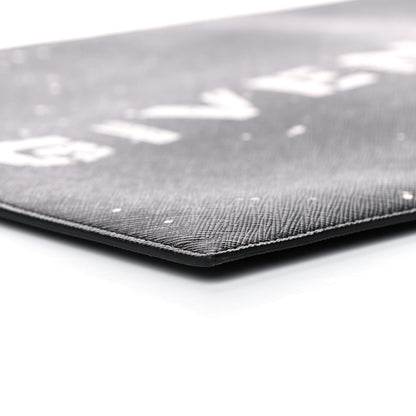 Givenchy Textured Coated Canvas Iconic Paint Splatter Prints Flat Medium Clutch Bag Black 8 of 9