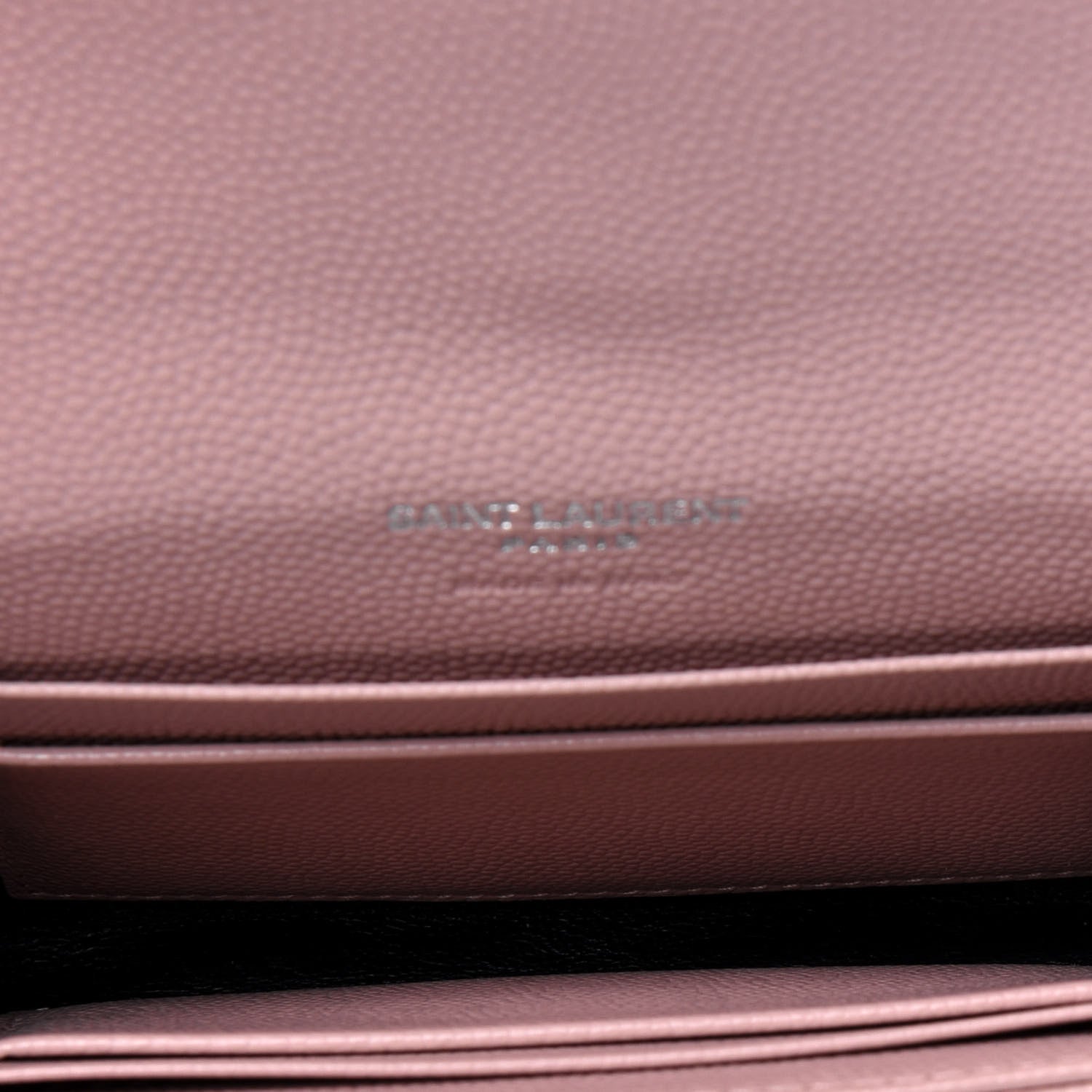 Saint Laurent Grain De Poudre Matelasse Chevron Small Monogram Envelope Wallet Pale Pink 5 of 13