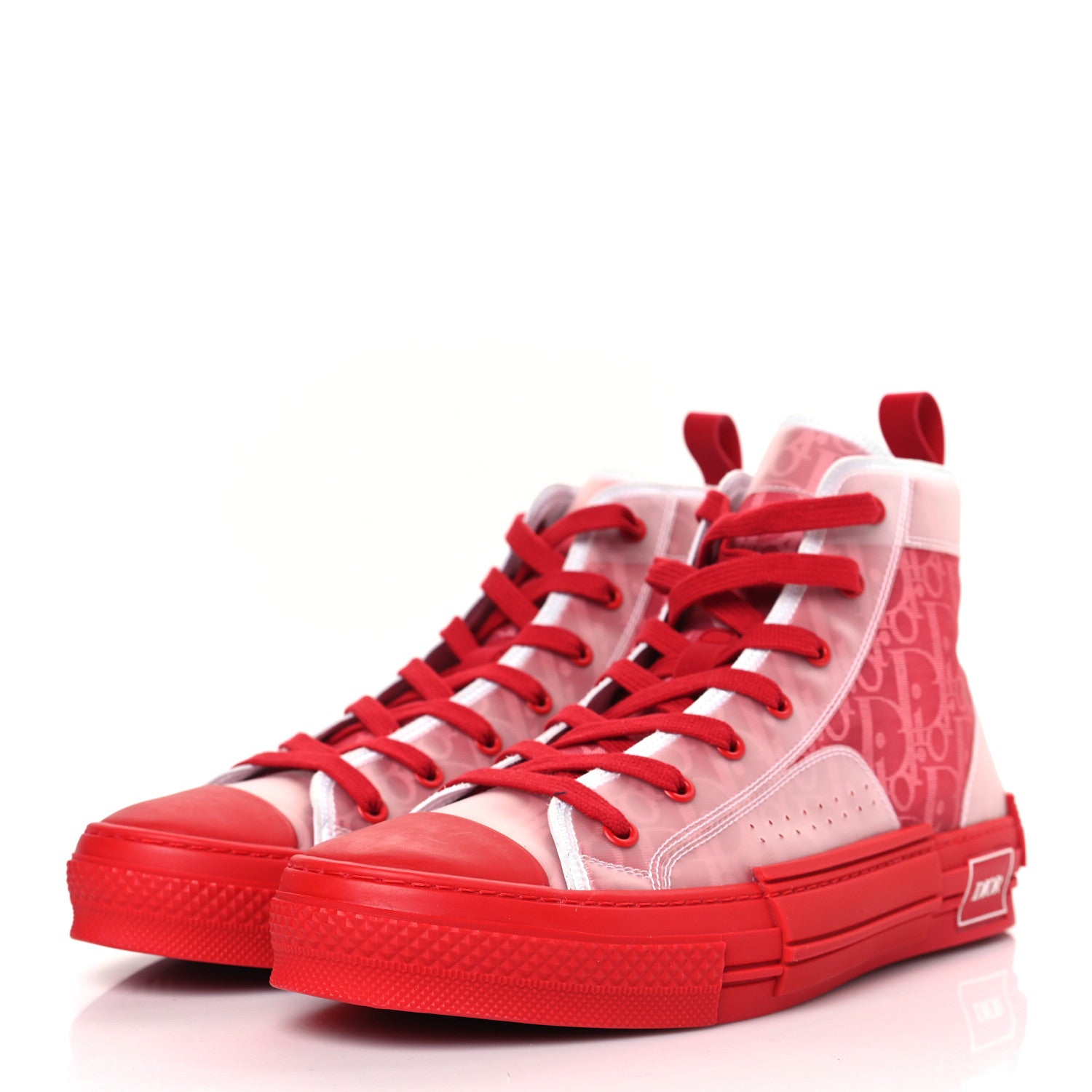 Christian Dior Technical Canvas Oblique Mens B23 High Top Sneakers 43 Red 3 of 7