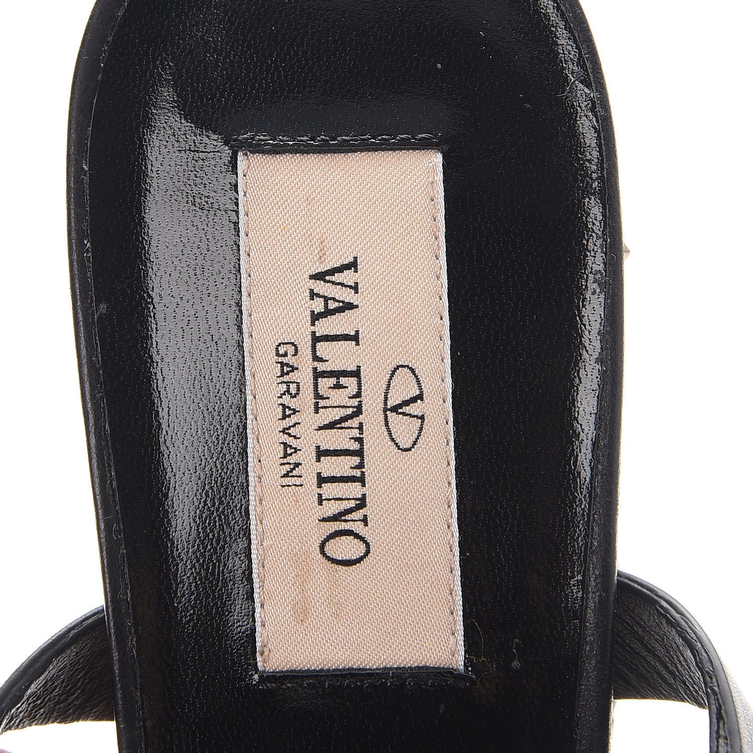 Valentino Garavani Calfskin Craquele Nappa Rockstud Spike 90mm Ankle Strap Sandals 39 Black 7 of 9