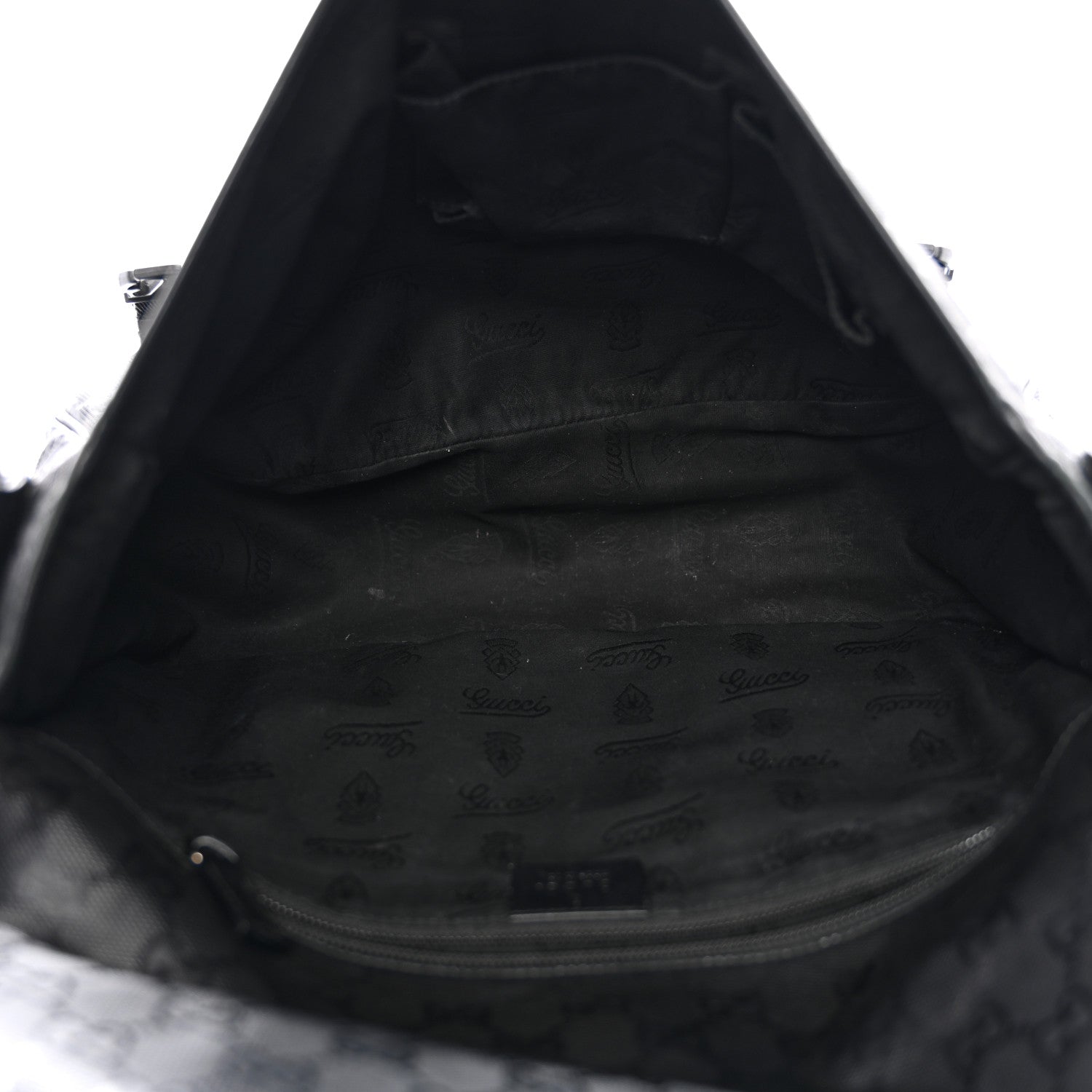Gucci Imprime Monogram Medium Double Buckle Flap Messenger Bag Black 5 of 14