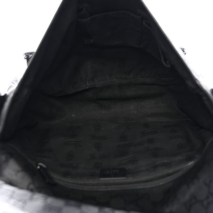 Gucci Imprime Monogram Medium Double Buckle Flap Messenger Bag Black 5 of 14