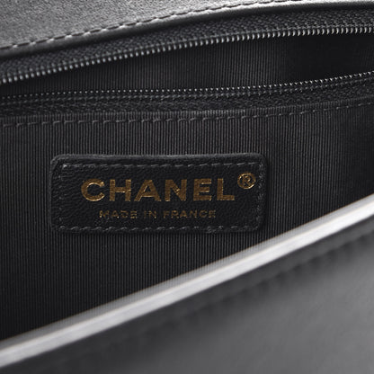Chanel Calfskin Quilted New Medium Boy Top Handle Flap Black 8 of 10