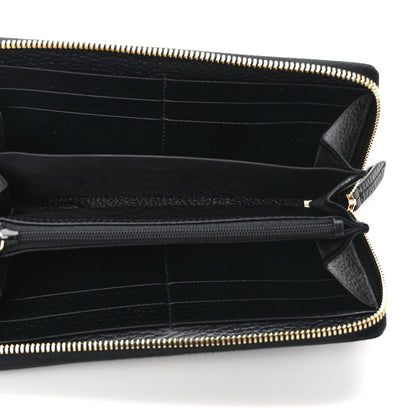 Gucci Dollar Calfskin GG Supreme Monogram GG Marmont Zip Around Wallet Black Beige Ebony 5 of 7