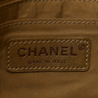 Chanel Metallic Calfskin Quilted Small XXL Travel Flap Bag Gold 6 of 10