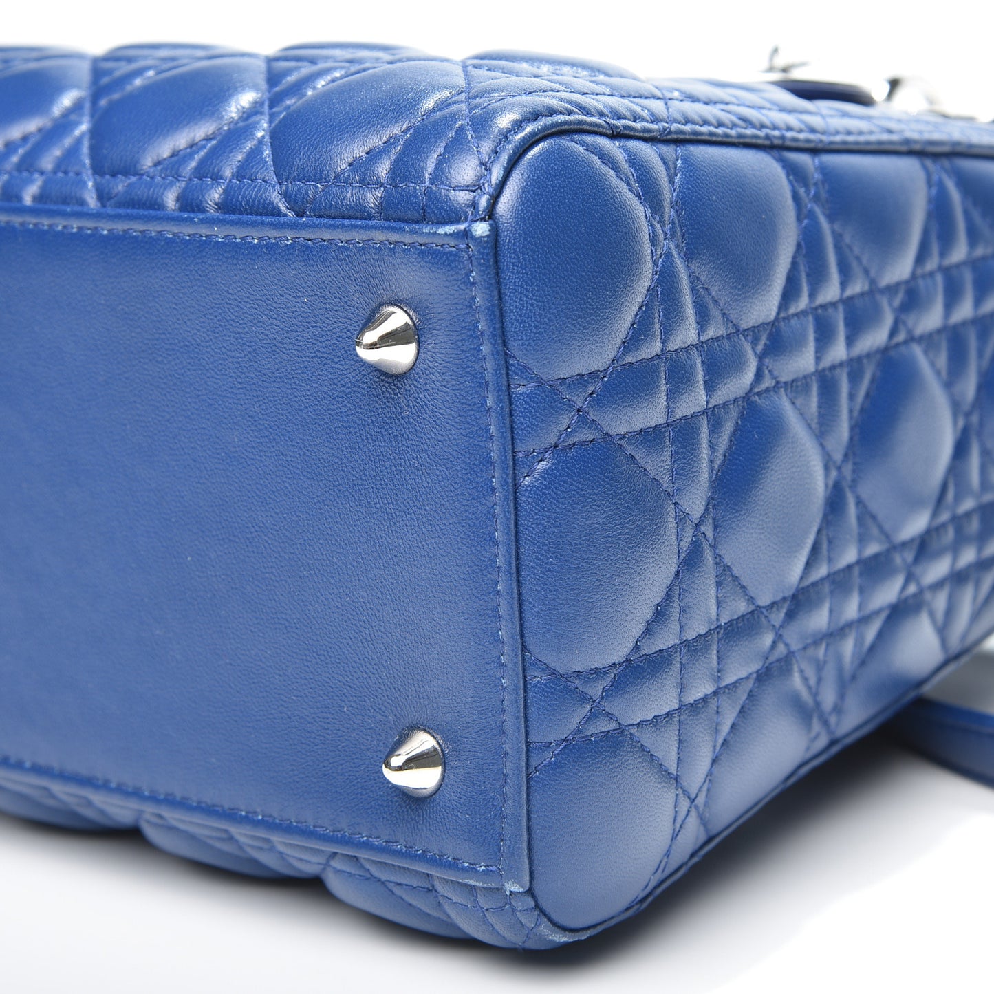 Lambskin Cannage Medium Lady Dior Blue Pastel