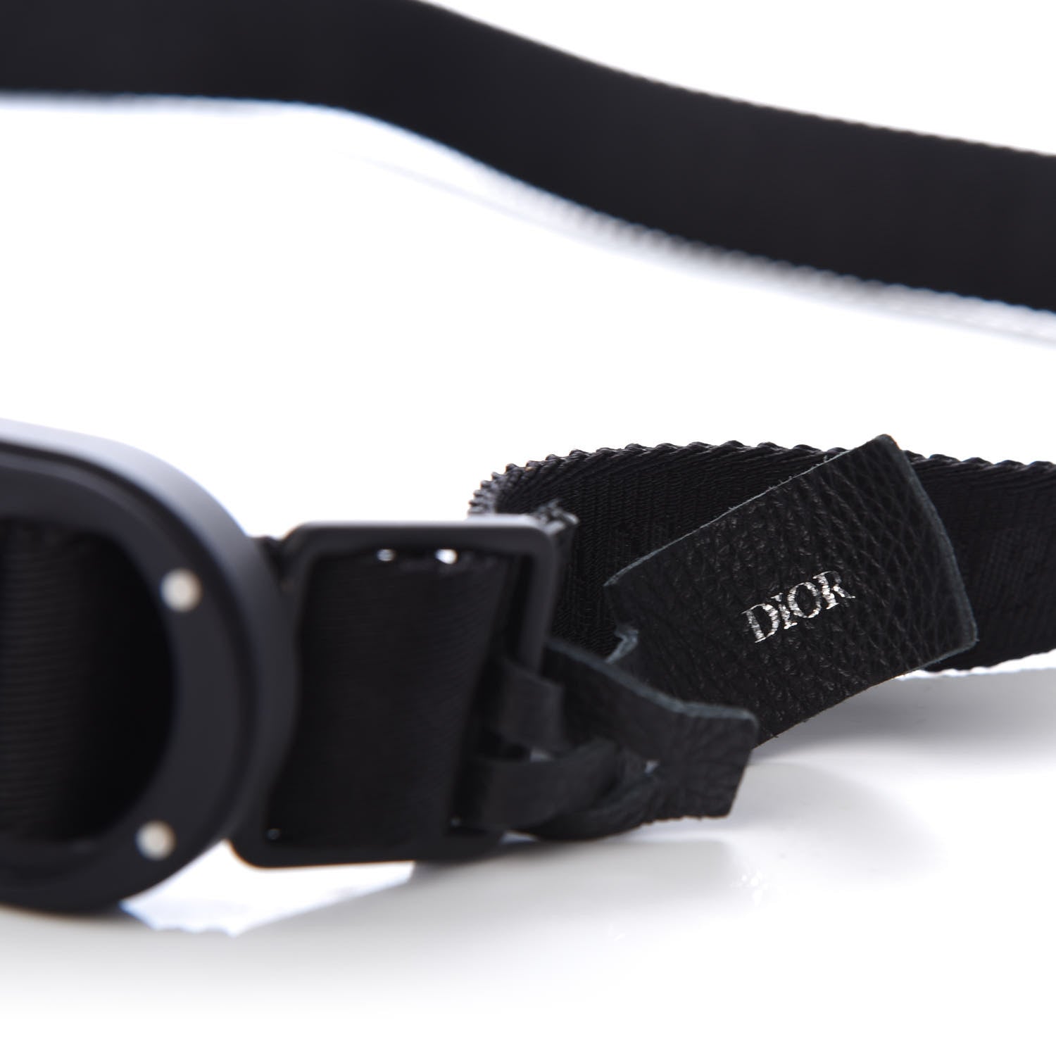 Christian Dior Jacquard Nylon Aluminum 25mm CD Belt 100 Black 3 of 4