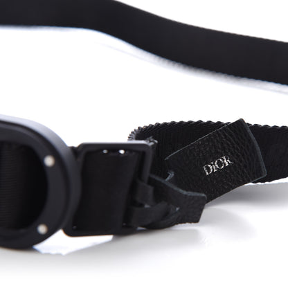 Christian Dior Jacquard Nylon Aluminum 25mm CD Belt 100 Black 3 of 4