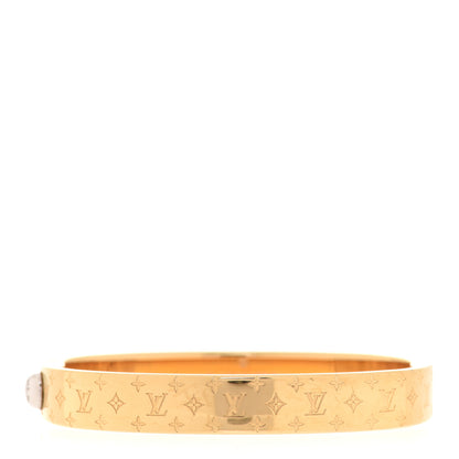 Louis Vuitton Brass Monogram Nanogram Cuff M Gold 1 of 6