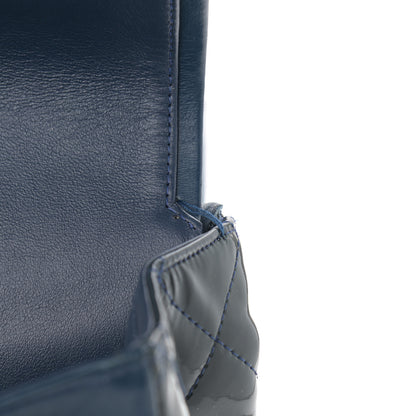 Chanel Patent Quilted Maxi Double Flap Blue 11 of 14