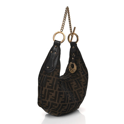 Fendi Zucca Small Chef Chain Hobo Tobacco 3 of 10
