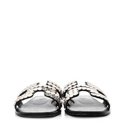 Hermes Box Clou De Selle Oran Sandals 36.5 Black 2 of 10