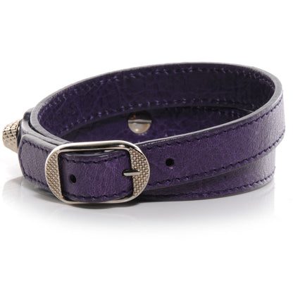 Balenciaga Agneau Arena Giant 12 Silver Hardware Triple Tour Bracelet Small Violet 3 of 9