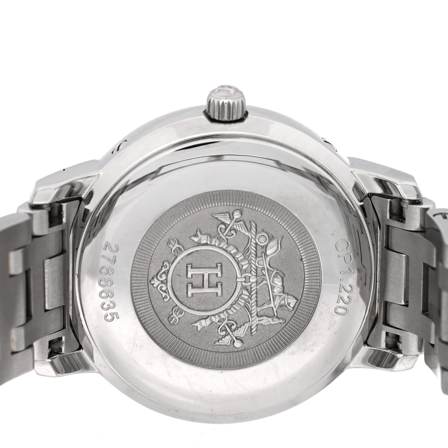 Hermes Stainless Steel Mother of Pearl 24mm Clipper Quartz Watch Gold 4 of 4