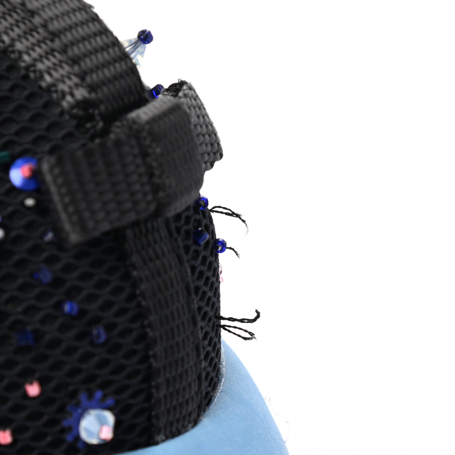 Christian Dior Technical Canvas Embellished Dior Fusion Sneakers 36.5 Black Blue 9 of 10