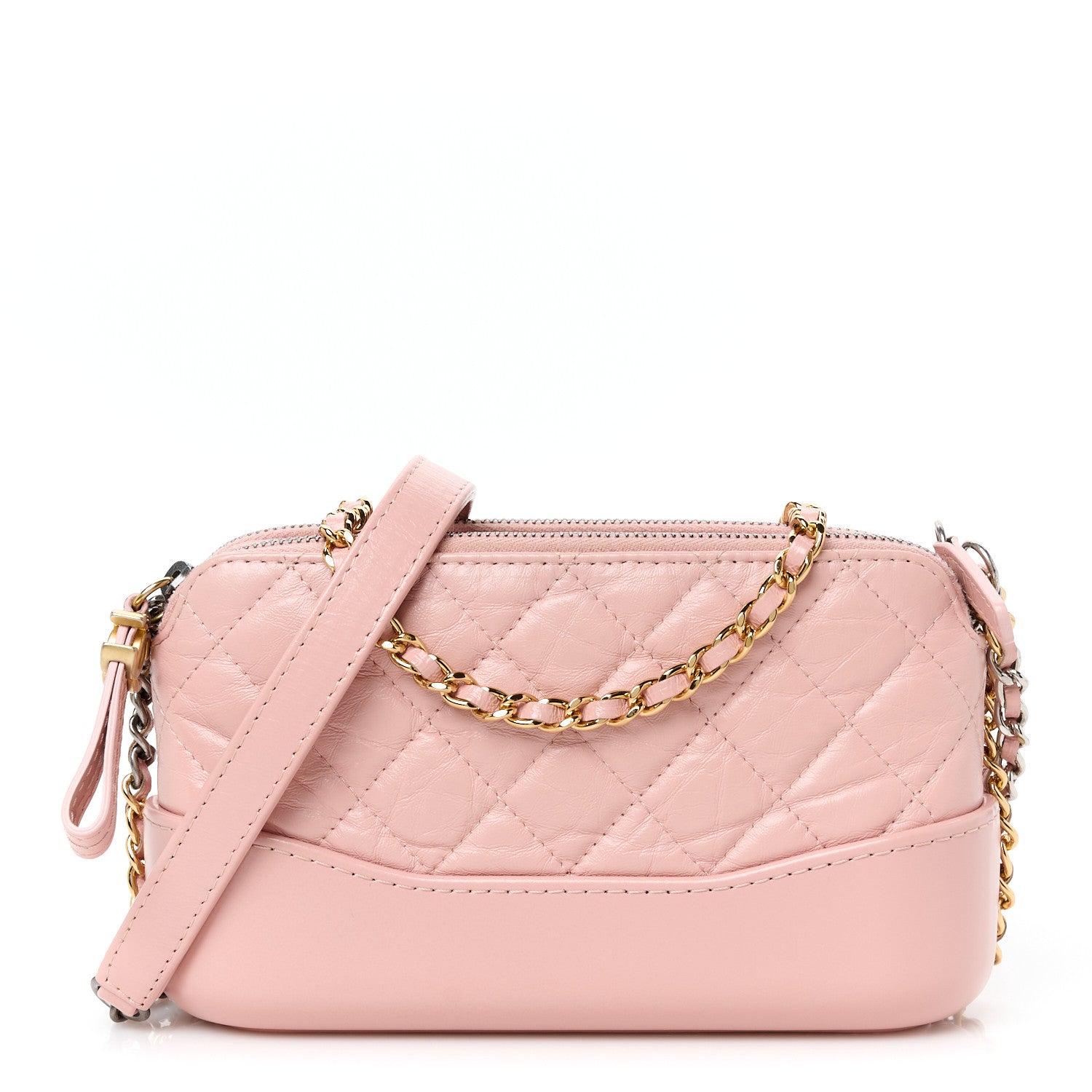 Chanel Aged Calfskin Quilted Small Gabrielle Clutch With Chain Light Pink 1 of 14