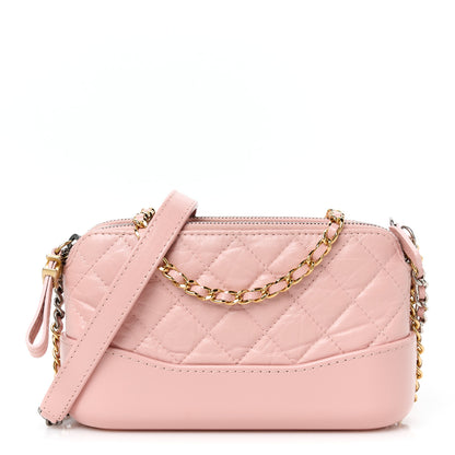 Chanel Aged Calfskin Quilted Small Gabrielle Clutch With Chain Light Pink 1 of 14