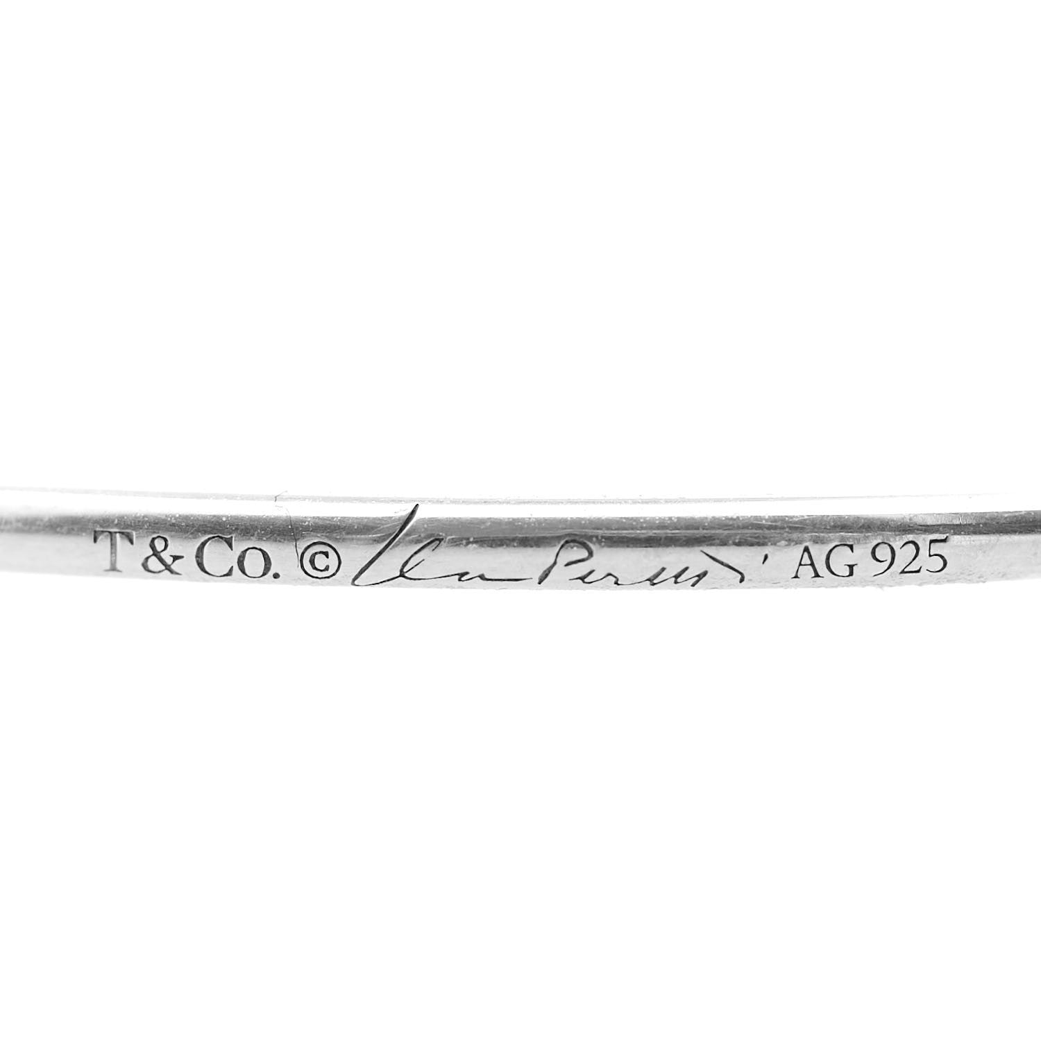 Tiffany Sterling Silver Diamond Medium Elsa Peretti Hoop Earrings 4 of 4