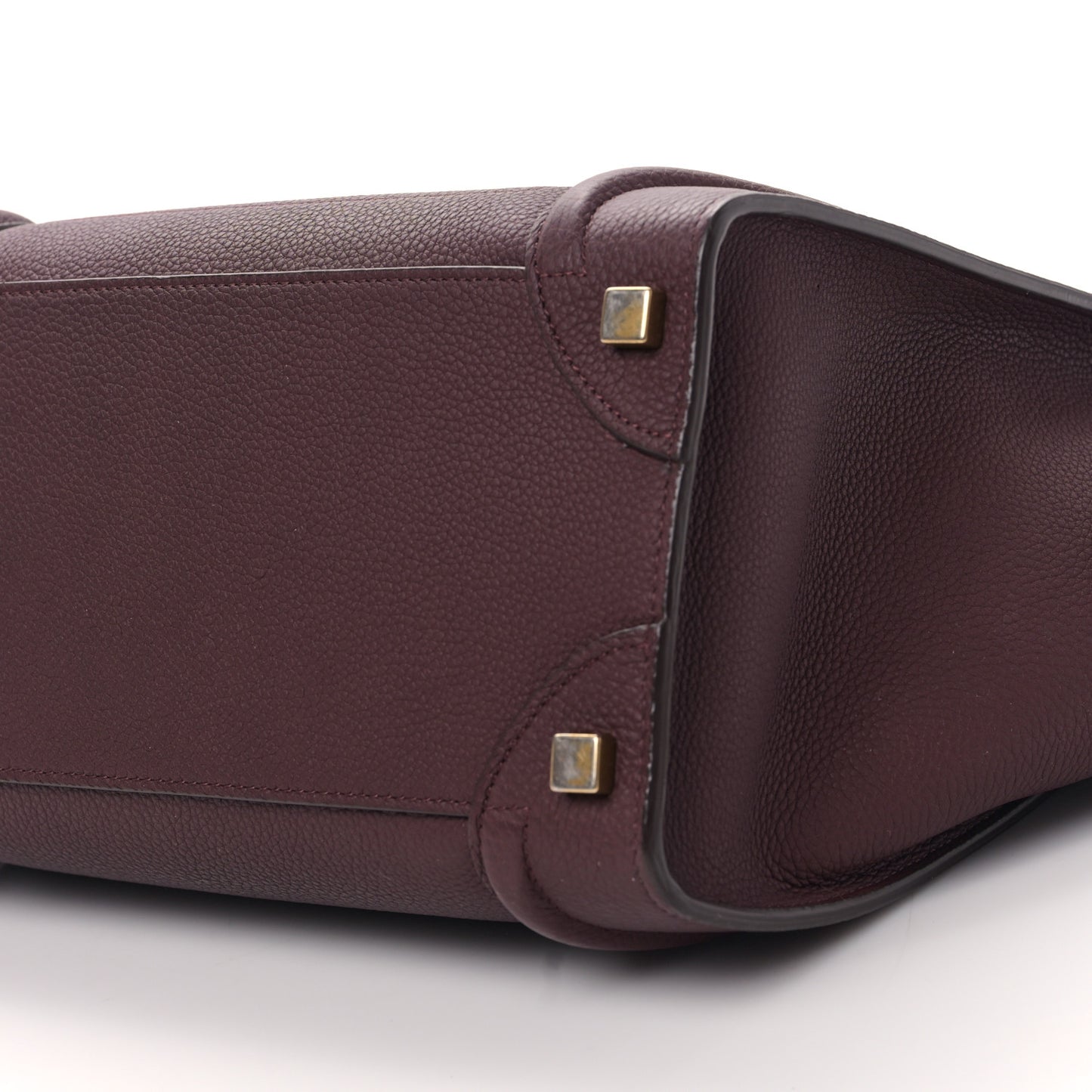 Drummed Calfskin Micro Luggage Light Burgundy