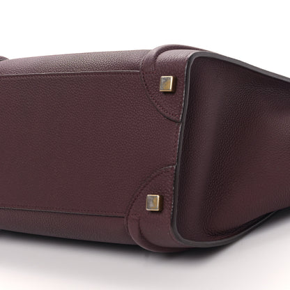 Celine Drummed Calfskin Micro Luggage Light Burgundy 7 of 7