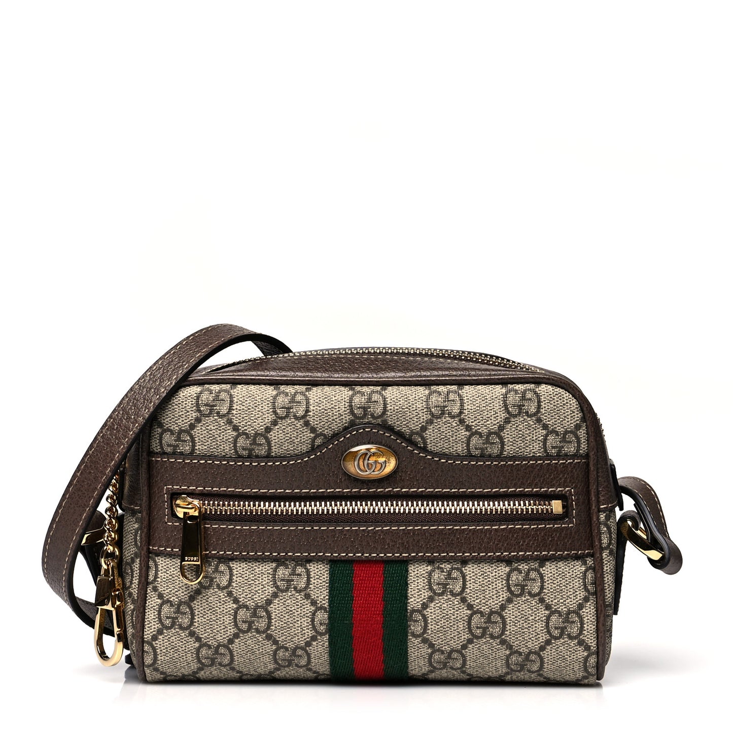 GG Supreme Monogram Web Mini Ophidia Shoulder Bag Brown