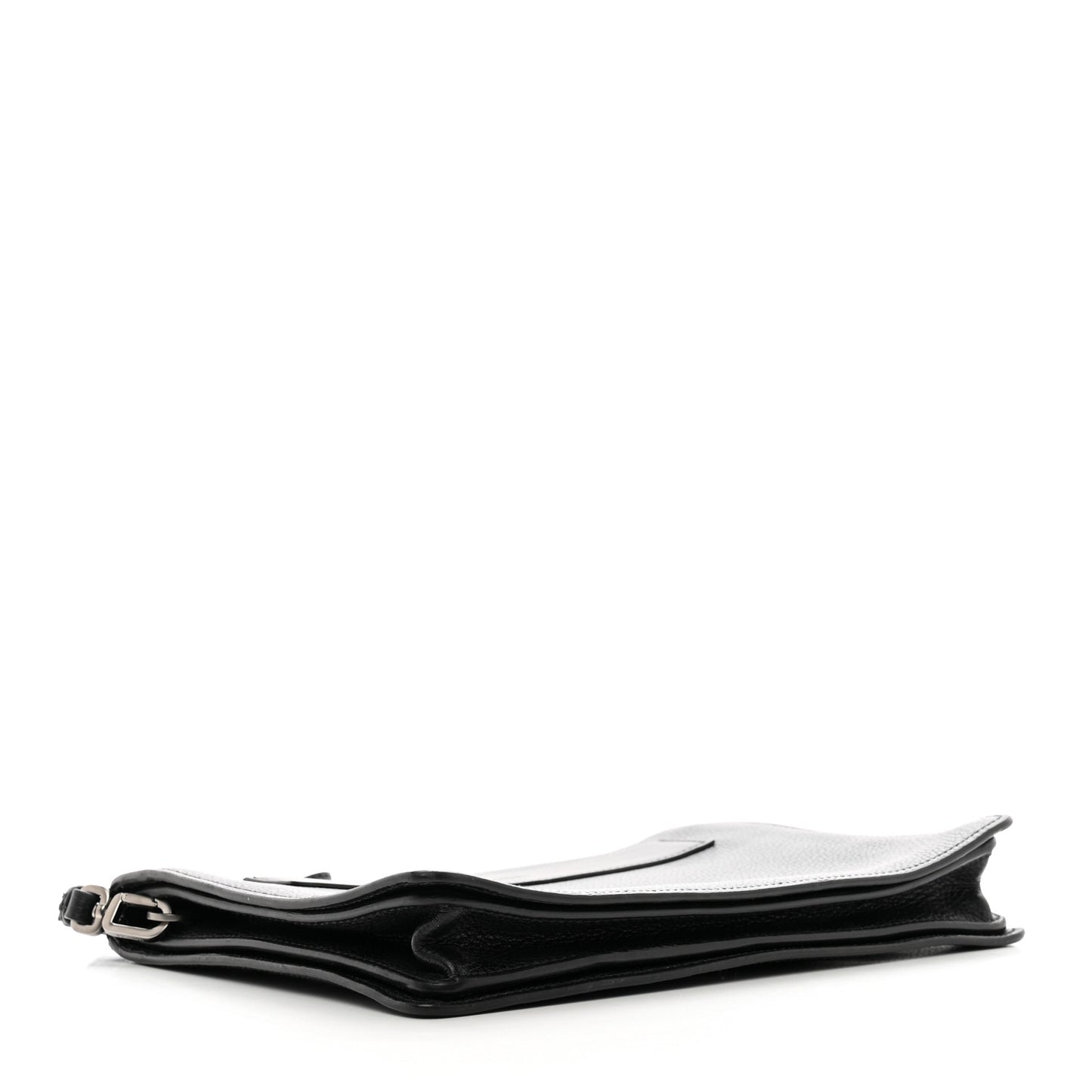 Vitello Daino Wristlet Pouch Black