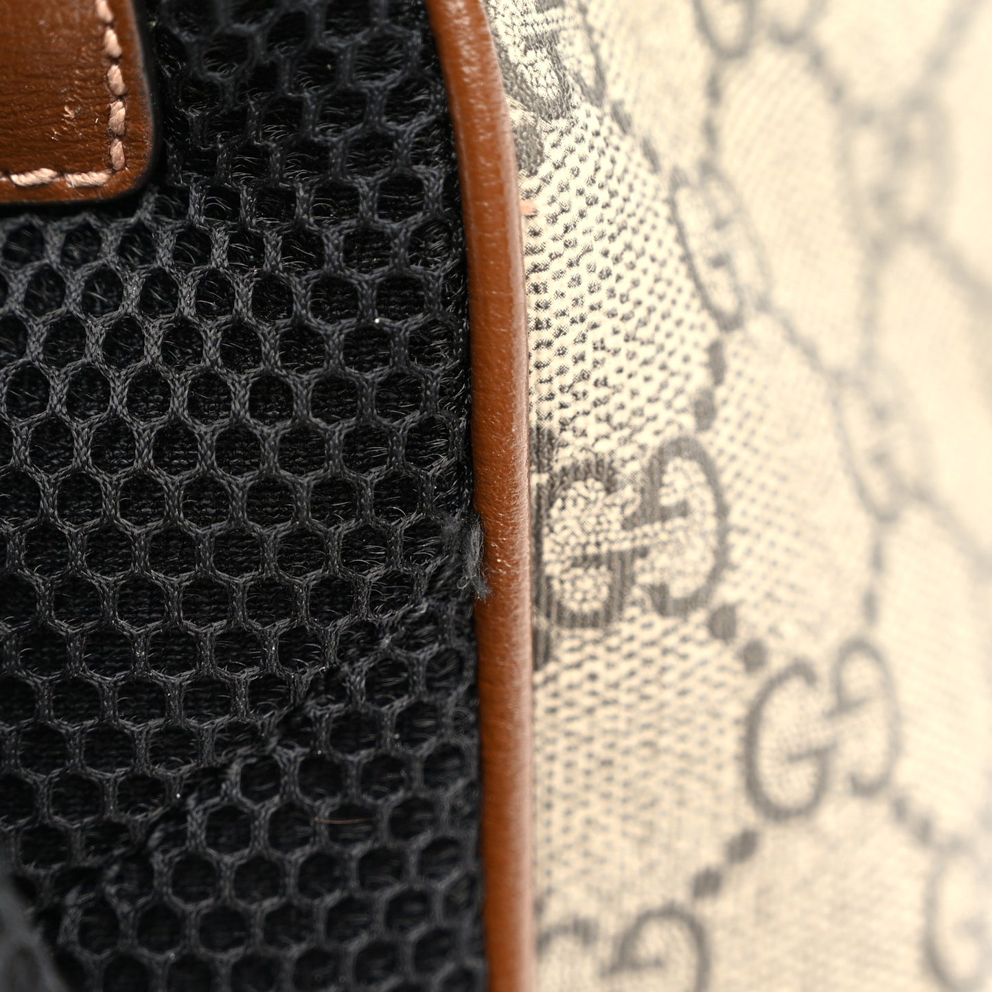 GG Supreme Monogram Azalea Calfskin Medium Retro Interlocking G Buckle Backpack Beige Ebony Brown Sugar