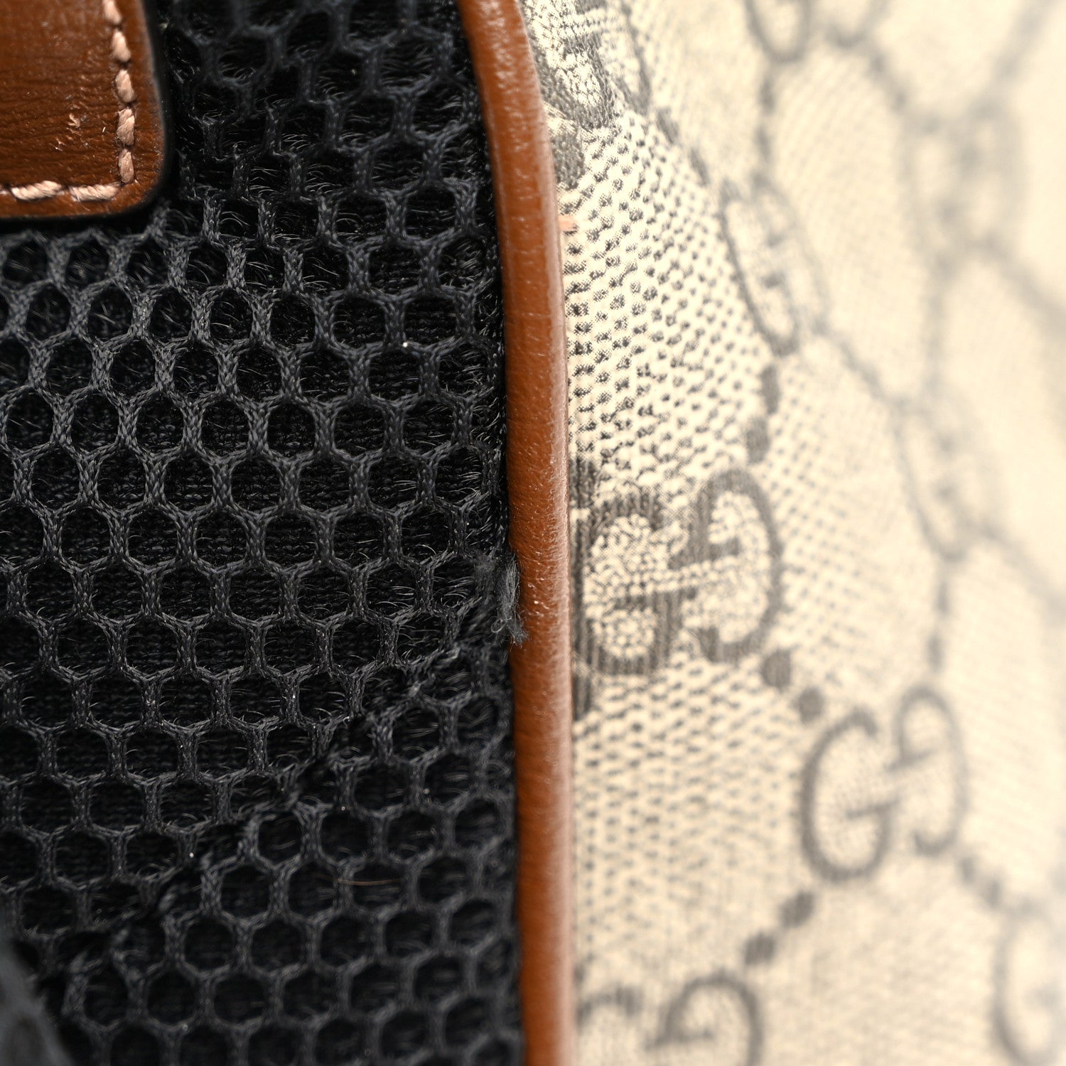Gucci GG Supreme Monogram Azalea Calfskin Medium Retro Interlocking G Buckle Backpack Beige Ebony Brown Sugar 13 of 15