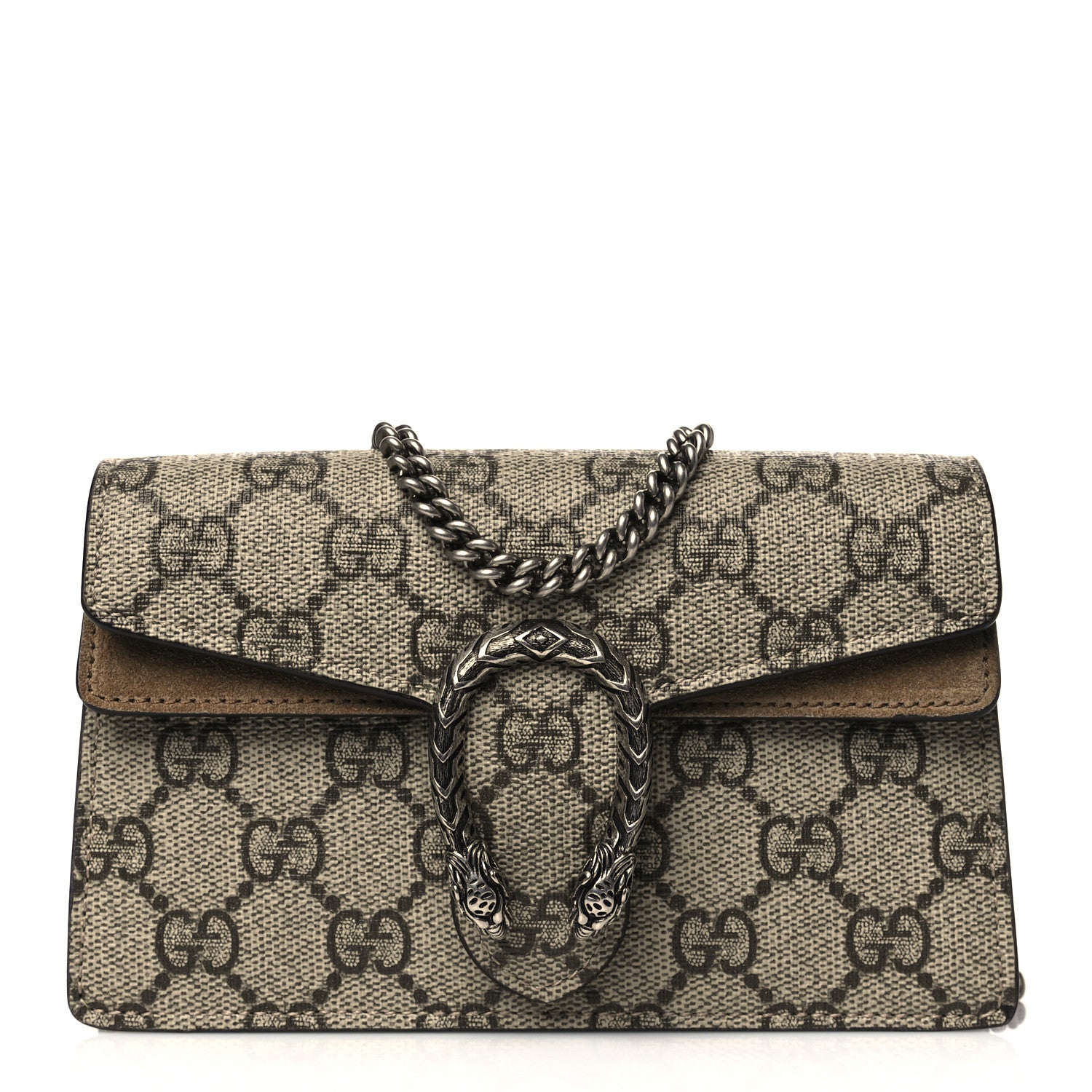 Gucci GG Supreme Monogram Super Mini Dionysus Shoulder Bag Taupe 1 of 10