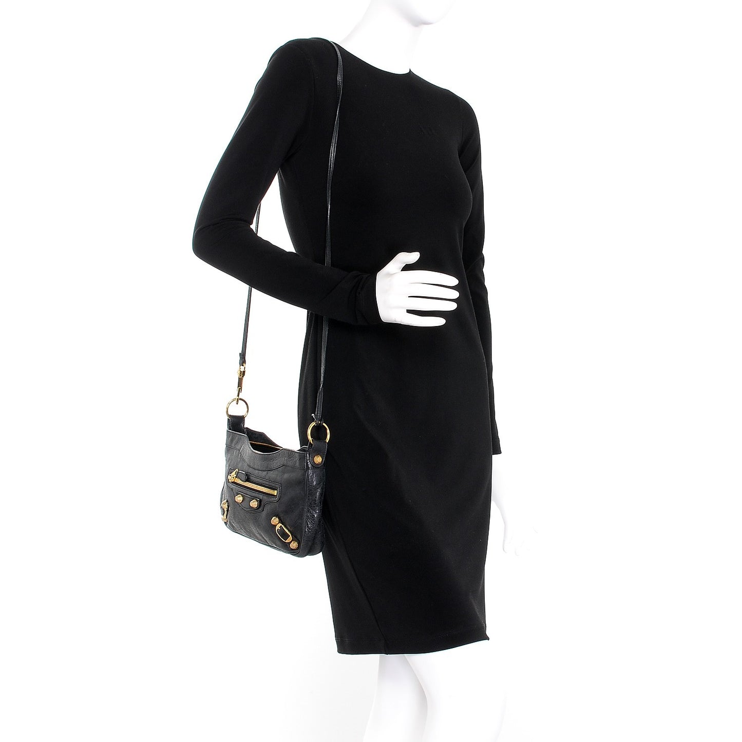 Agneau Giant 12 Gold Hardware Hip Black