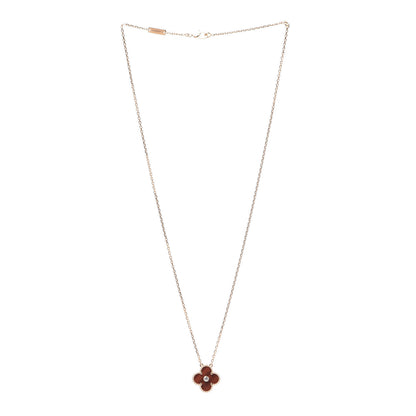 Van Cleef & Arpels 18K Rose Gold Diamond Bulls Eye Vintage Alhambra Pendant Necklace 3 of 9
