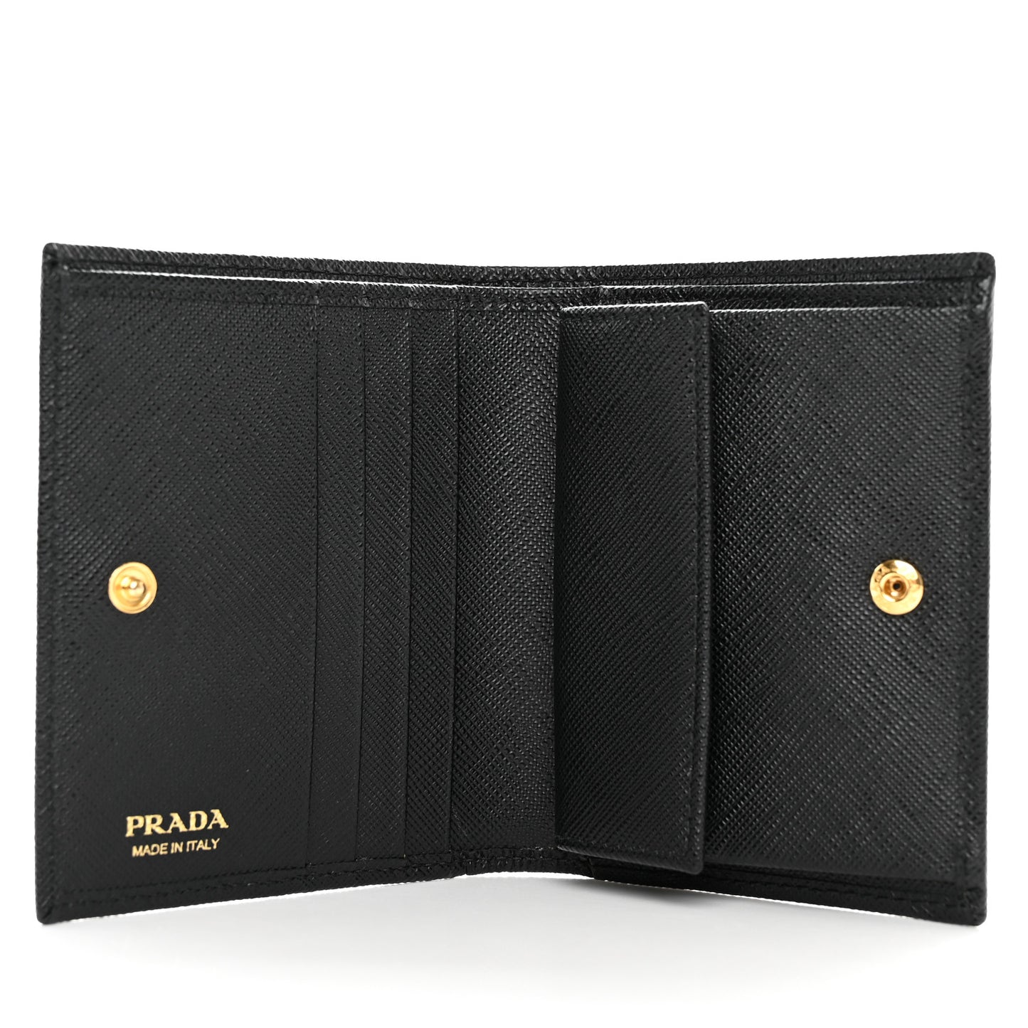 Saffiano Triangle Bi-Fold Wallet Black