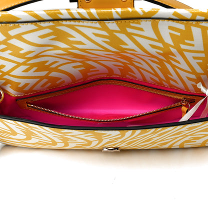Fendi X SARAH COLEMAN Glazed Canvas Vitello King FF Vertigo Baguette 1997 Mimosa White 8 of 21