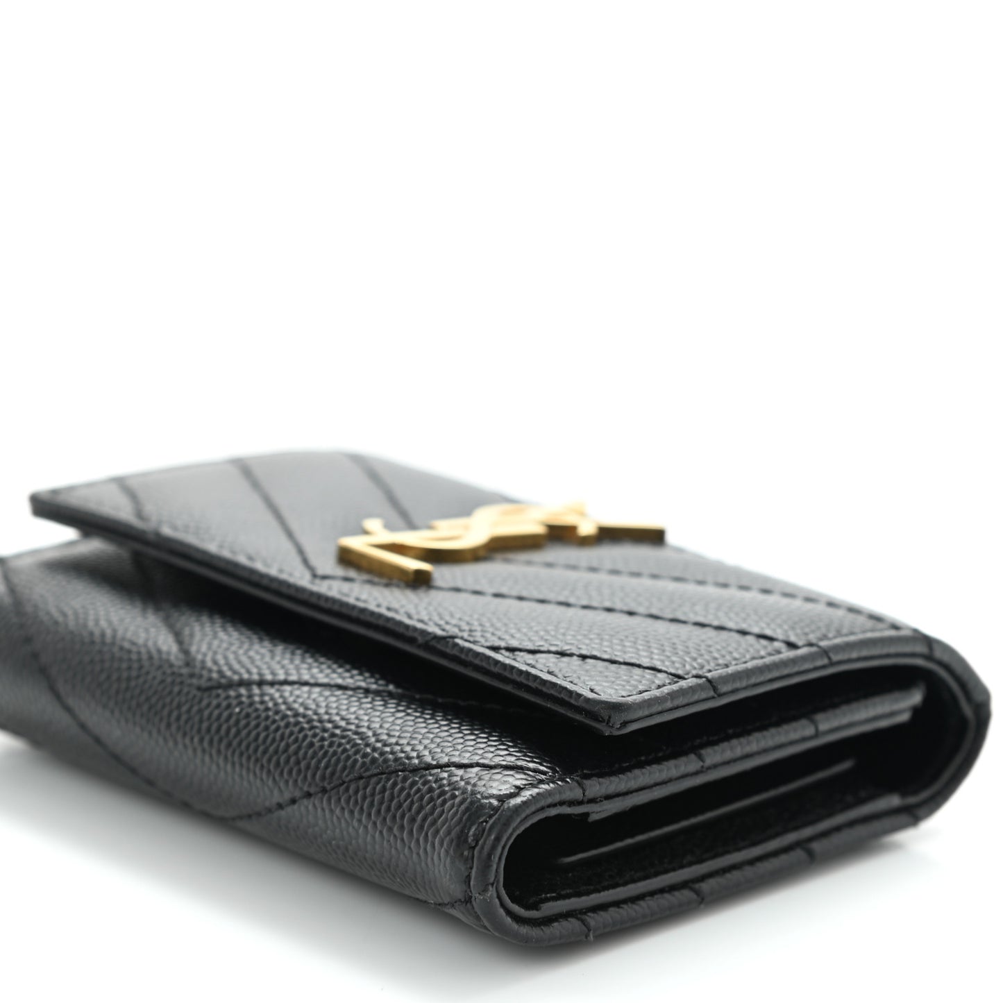 Grain De Poudre Matelasse Cassandre Monogram Slim Key Case Black
