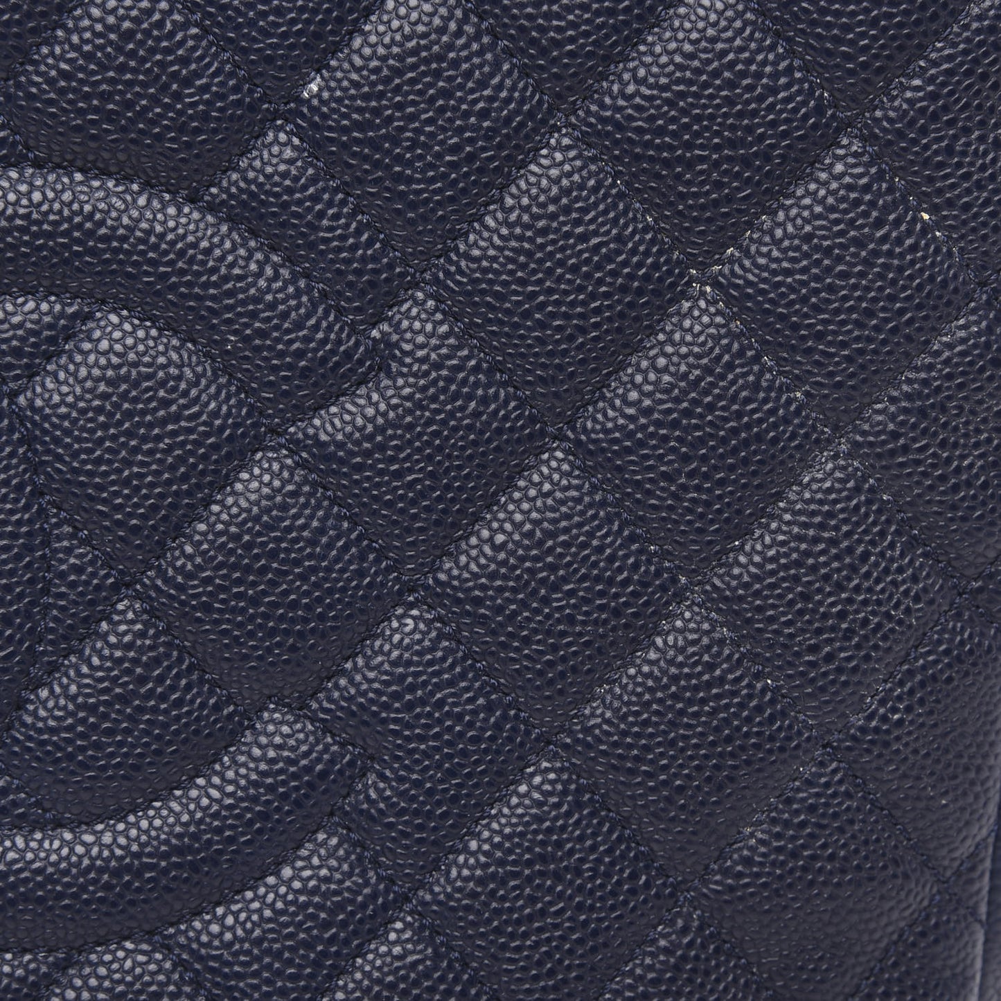 Caviar Quilted Grand Shopping Tote GST Dark Navy Blue
