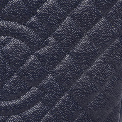 Chanel Caviar Quilted Grand Shopping Tote GST Dark Navy Blue 12 of 13