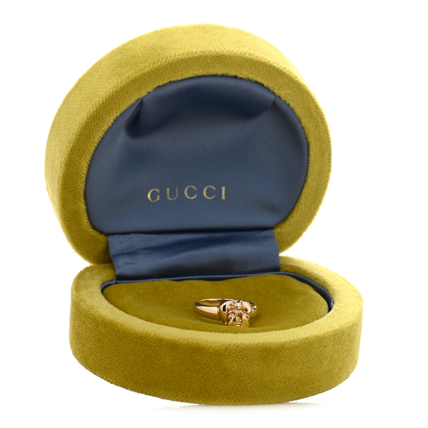 18K Yellow Gold Bee Heart Ring 54 6.75