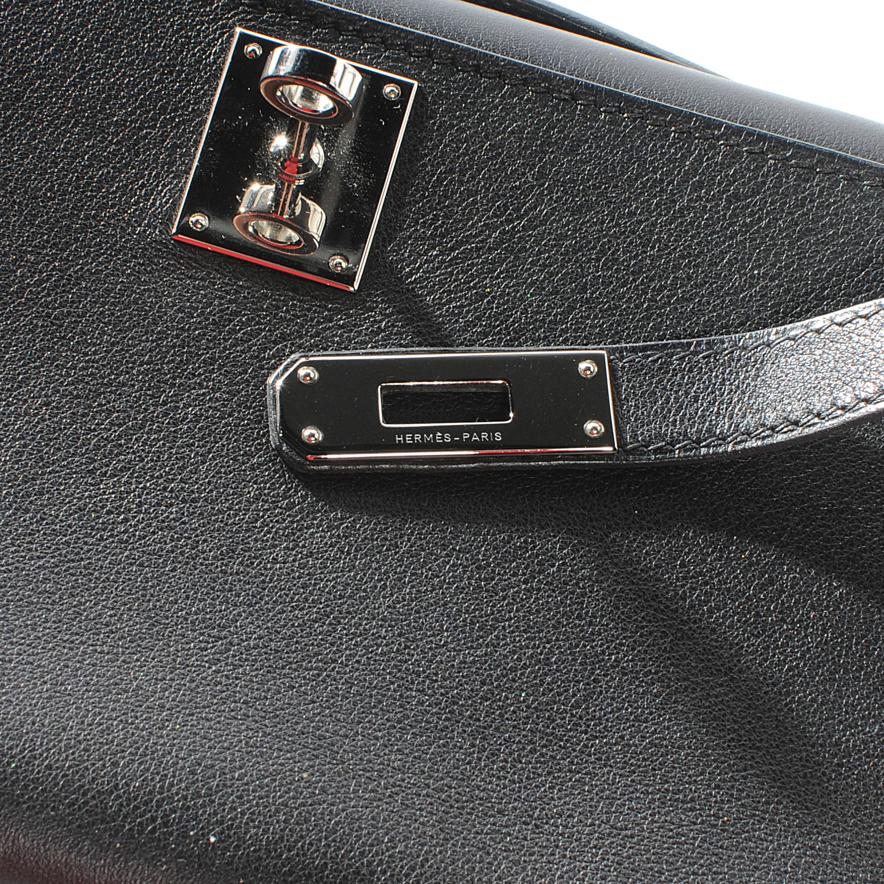 Hermes Swift Kelly Cut Clutch Pochette Black 5 of 8